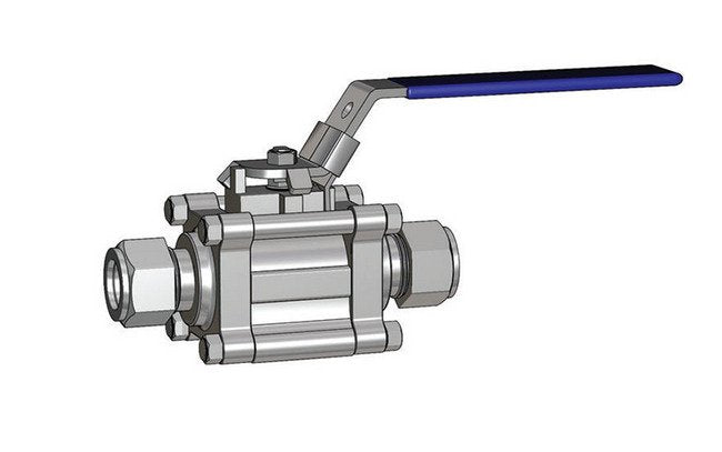 SWB 320 Series Swing-Out Ball Valve - 0.188" Orifice, 1/4" SUPERLOK End Connections - Image 1