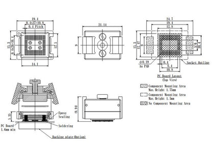 JCC LPDDR Test Sockets with High Durability - 0.4mm Pitch - Image 2