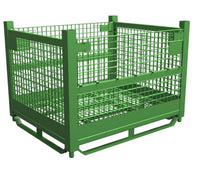 Green Tilt and Store Stands for Metal Bins