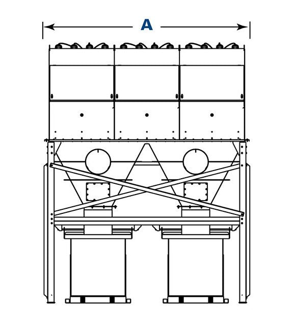 Donaldson Torit PowerCore CP Series Dust Collector - 132.0 in Dimension A, 152.2 in Dimension B - Image 2