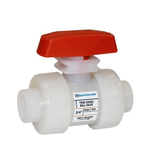 True Union Ball Valve - 3/4 PVDF with FPM O-rings and IPS Socket Fusion End Connections - Image 1