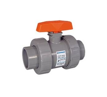 TB Series True Union Ball Valve - 1" PVC with FPM O-Rings and Flanged End Connections - Image 1