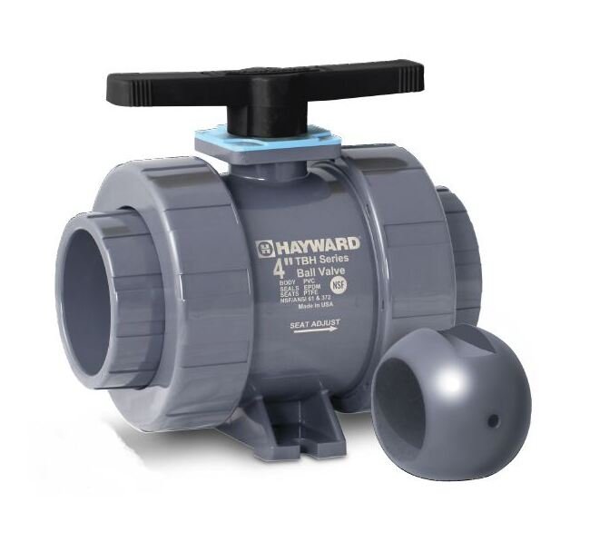 Hayward TBH-Z Series PVC Flanged True Union Ball Valve with FPM O-Rings - Image 1