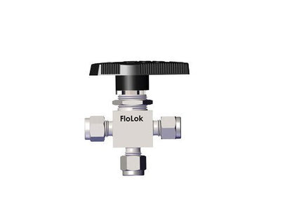 Encapsulated Alloy 400 3-Way Ball Valves, 1/4 in Female BSPT, XQS Flow Pattern - Image 1