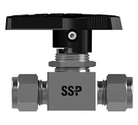 Encapsulated 2-way Ball Valves - Alloy 400, 3/4 in Unilok Tube Fittings