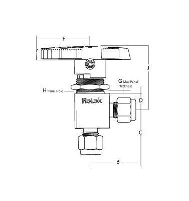 EB Series Encapsulated Angle Ball Valve - Brass 1/4-18 FNPT x 1/4-18 FNPT - Image 2