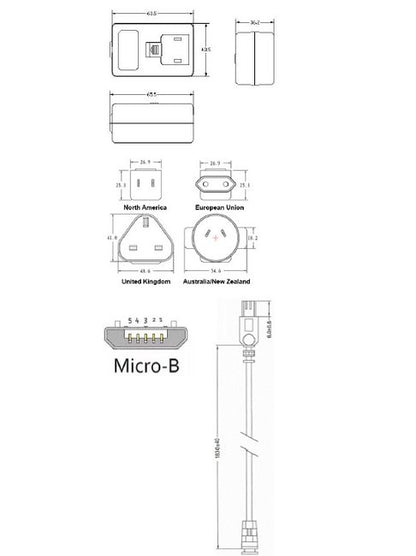 Interchangeable Input Plug Wall Plug-in Power Supply 5.0V DC 24W - Image 2
