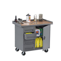 Tennsco 4-Drawer + Locking Cabinet Mobile Workbench