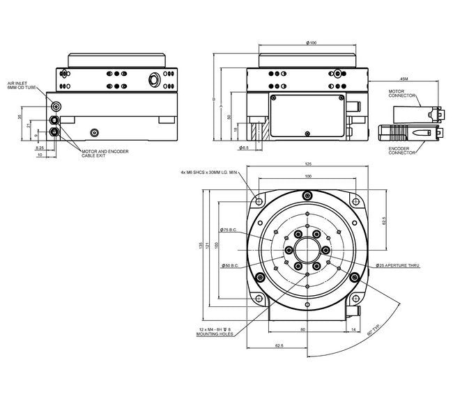 High Precision Air Bearing Rotary Table with Direct Drive Torque Motors - Image 5