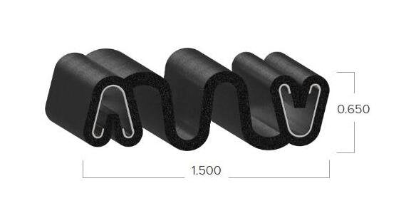 Uni-Grip 1.500" x 0.650" Sponge Rubber Accordion Seal - Image 2