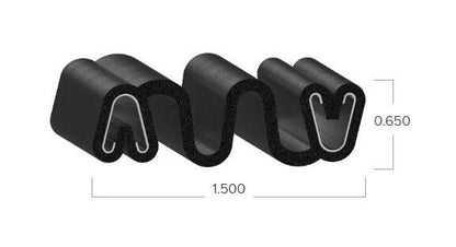 Uni-Grip 1.500" x 0.650" Sponge Rubber Accordion Seal - Image 2