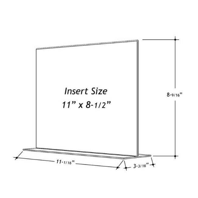Acrylic Bottom Loading Sign Holder - 11x8.5 inches - Image 2