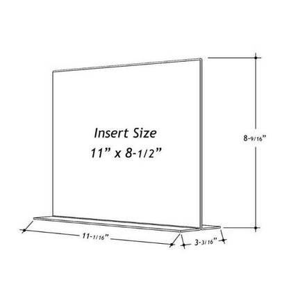 Acrylic Bottom Loading Sign Holder - 11x8.5 inches - Image 2