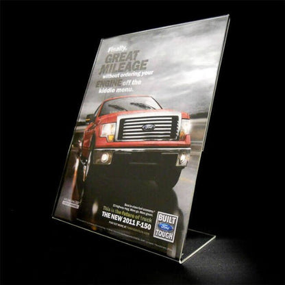 Megastore Acrylic Slant Back Display Sign Holder, 8.5x11 - Image 1