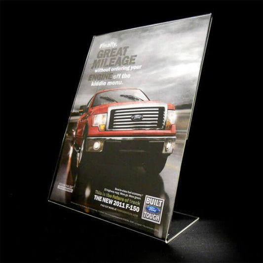 Megastore Acrylic Slant Back Display Sign Holder, 8.5x11 - Image 1