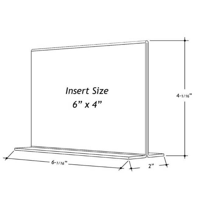 Acrylic 6x4 Bottom Loading Display Sign Holder - Image 2