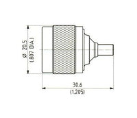 Huber+Suhner N-MCX Adaptor, Male N Plug to Female MCX Jack