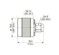 Huber+Suhner N-SMA Adaptor, Male to Male, Straight Configuration