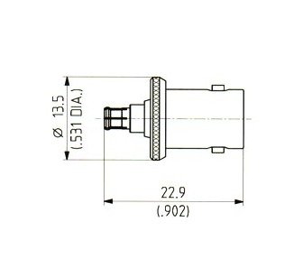 Huber+Suhner MCX to BNC Adaptor, Male to Female, Straight Configuration - Image 1
