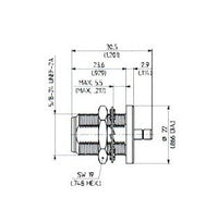 Huber+Suhner N-SMB Female Bulkhead Adaptor
