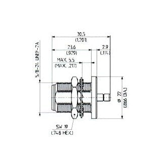 Huber+Suhner N-SMB Female Bulkhead Adaptor - Image 1