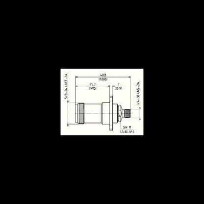 Precision Adaptors - N to SMA Female Jack Straight Configuration - Image 1
