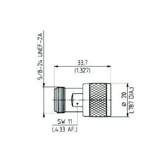 Huber+Suhner N Plug to Jack Quick-Mate Adaptor - Image 1