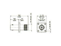 BNC to TNC Female Adaptor Panel Mount, Brass with SUCOPLATE Plating