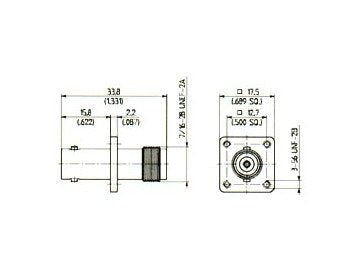 BNC to TNC Female Adaptor Panel Mount, Brass with SUCOPLATE Plating - Image 1