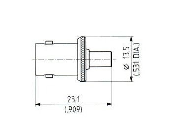 BNC to MCX Female Adaptor, Brass with Gold Plating - Image 1