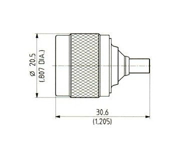 N-MCX Straight Adaptor, Male N Plug to Female MCX Jack - Image 1
