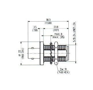 BNC to N Female Bulkhead Adaptor - Image 1