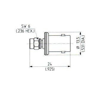 Huber+Suhner SMC to BNC Adaptor, Male to Female, Straight Configuration - Image 1