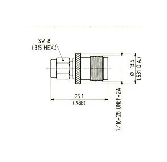 SMA to TNC Adaptor Connector, Straight Configuration - Image 1
