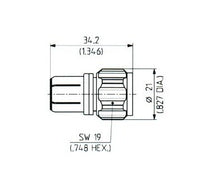 Huber+Suhner N Plug to Jack Quick-Mate Adaptor