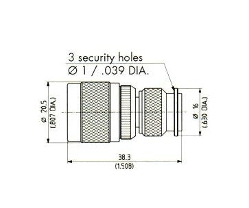 N-TNC Male Adaptor Connector, Straight Brass, Single Pack - Image 1