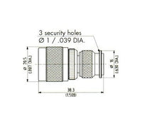 N-TNC Male Adaptor Connector, Straight Brass, Single Pack