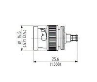 BNC to MCX Adaptor, Male to Male, Brass and Gold Plated