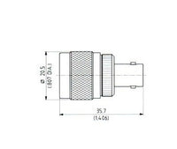 N to BNC Adaptor - Male to Female Connector, Straight Configuration
