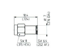 SMA to MMBX Adaptor, Male to Female, Straight Configuration