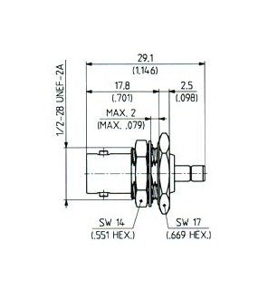 BNC to SMB Female Adaptor - Bulkhead Configuration - Image 1