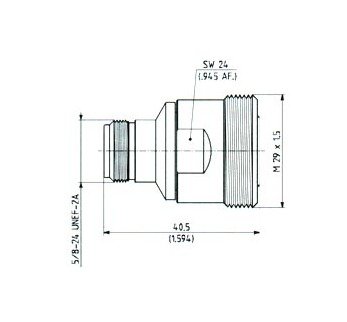 Huber+Suhner N to 7/16 Adaptor - Image 1