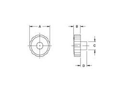 Durable Round Notched Knob - Fiberglass Reinforced Nylon - Image 2