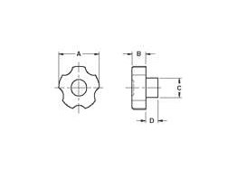 Scalloped Knobs - Fiberglass Reinforced Nylon Adjustment Control Knobs - Image 2
