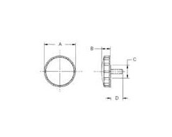 Ribbed Knob - Fiberglass Reinforced Nylon D - Image 2