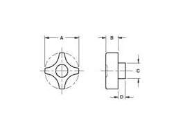 4 Point Star Adjustment Control Knob - Image 2
