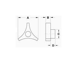 3 Point Slim Profile Adjustment Control Knob - Image 2