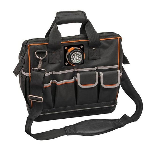 Klein Tradesman Pro Lighted Tool Bag - 15-1/4 in. Overall Length, 14 in. Overall Height - Image 1