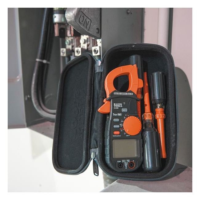 Klein® Tradesman Pro® Tool Pouch with Hard Shell Protection, Polyester, Black/Gray/Orange, 5-1/2 in. Width - Image 2