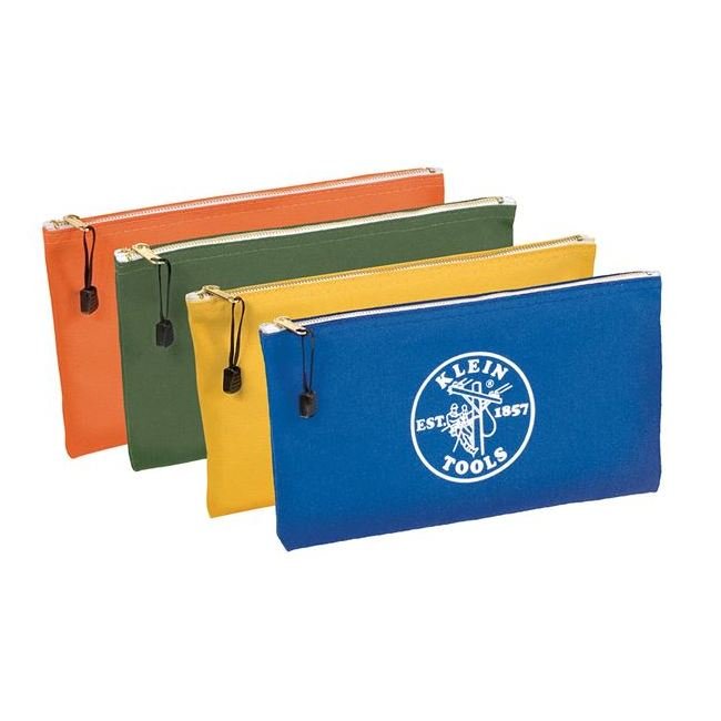 Klein® 4-Pack Canvas Zipper Tool Bags - Set of 4 Assorted Colors - Image 1